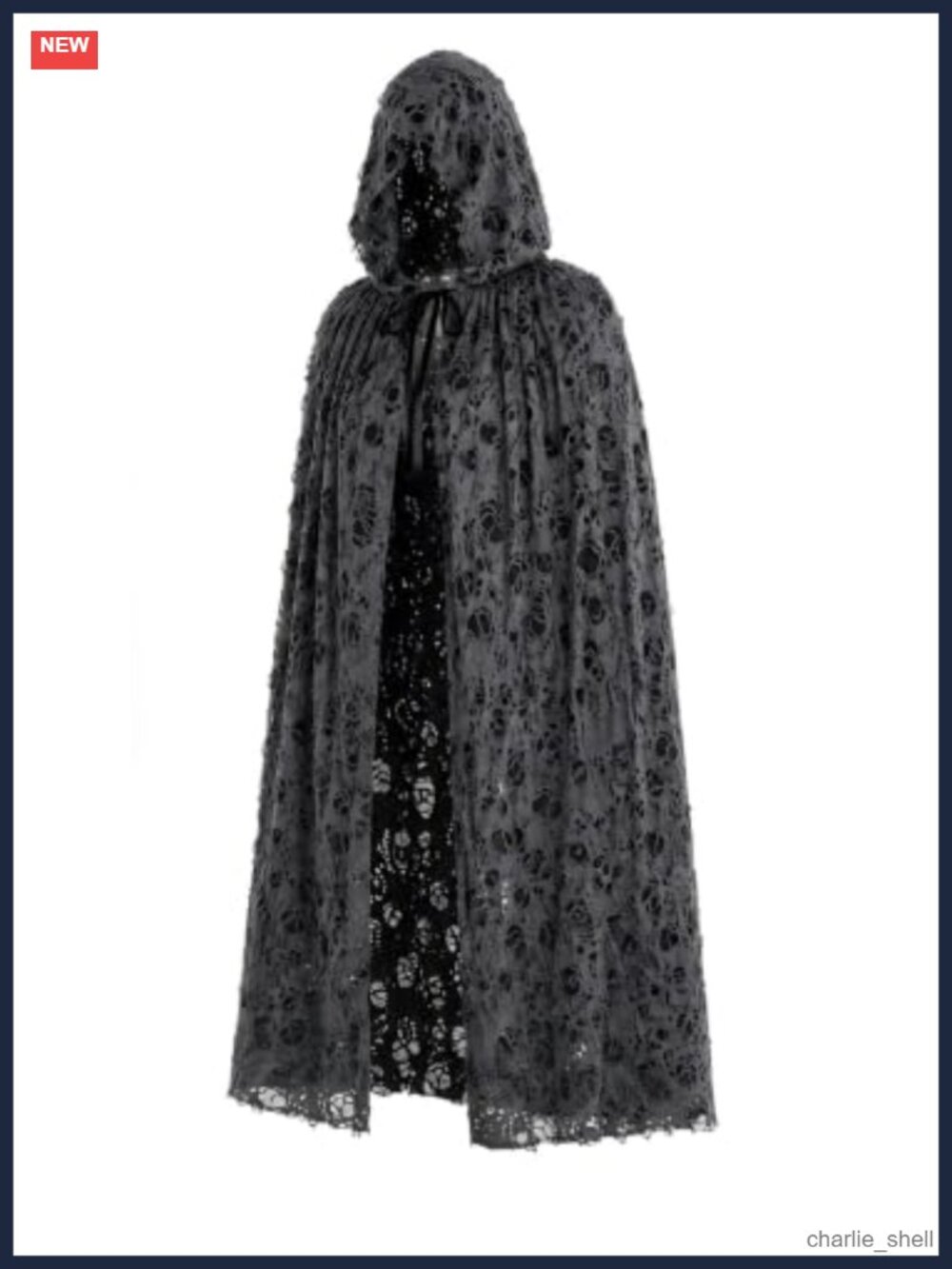 Adult Grim Reaper Hooded Cape Tattered Gothic Costume Cloak